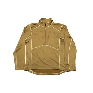 Beyond Clothing Mens XL Coyote Brown Grid Fleece 1/4 Zip Tactical Pullover CC3